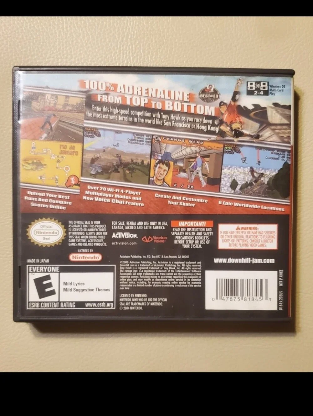 Tony Hawk's Downhill Jam Game Tony Hawk DS Game Skateboard Game DS Tony Hawk